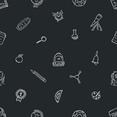 School pattern. Back to school. Doodle school background. Seamless school vector illustration