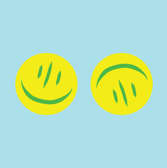 an abstract smiley emoji design that has no eyes