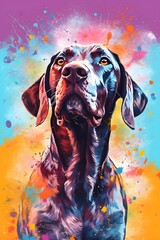 Colorful Weimaraner