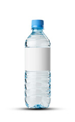 Soda water bottle with blank label. Isolated on transparent
