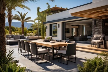  Villa With A Spacious Outdoor Terrace, Generative AI