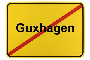 Illustration eines Ortsschildes der Gemeinde Guxhagen in Hessen