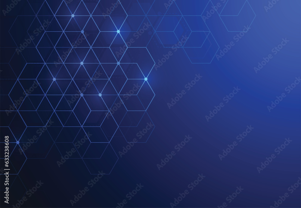 Aufkleber abstract technology lines and dots connection background. geometric design. vector illustration