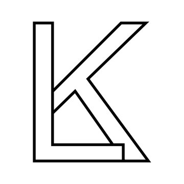 Logo sign lk kl, icon double letters logotype k l