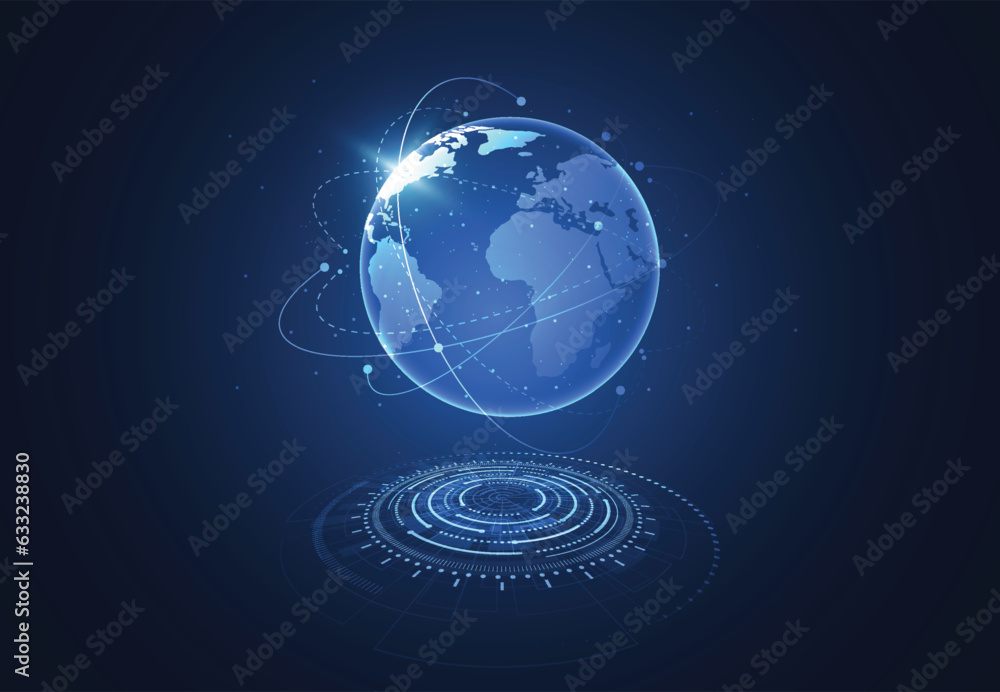 Poster global network connection. world map point and line composition concept of global business. vector i