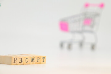 word prompt on wooden cubes concept of keywords