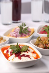 dinner plate on the table