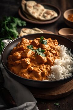 Plato de pollo Tikka masala. IA generative