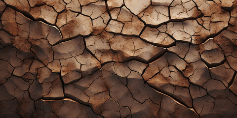 a cracked earth texture with realistic soil and rock details. - obrazy, fototapety, plakaty