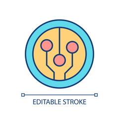 2D editable thin tokens line icon, isolated vector, multicolor illustration representing digital currency.