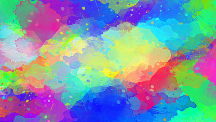 Watercolor paint brush stroke. ink splash transition. Abstract inkblot, splat, fluid art, overlay, alpha matte composition, spread on a transparent background. color full ink splatter blot spreading.