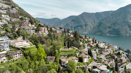 Drone Photo of Lugano, Switzerland