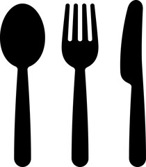 スプーンとフォークとナイフのイラスト・アイコン（spoon, fork, knife）