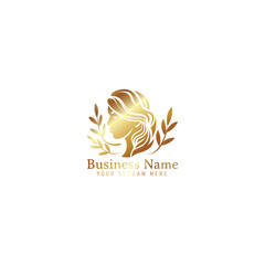 Woman logo with creative unique concept for company, business, beauty, spa Premium Vector