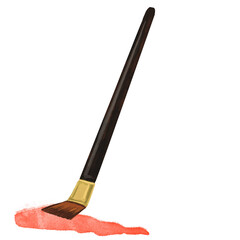 brush with paint to left