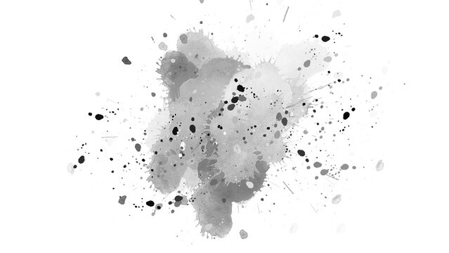 Watercolor paint brush stroke. ink splash transition. Abstract inkblot, splat, fluid art, overlay, alpha matte composition, spread on a transparent background. color full ink splatter blot spreading.