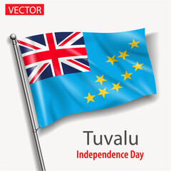 Tuvalu Oceania Australia flag national independence day vector flags