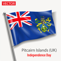 Pitcairn Island Oceania Australia flag national independence day vector flags