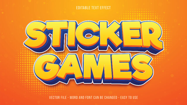 Sticker games 3d editable text effect
