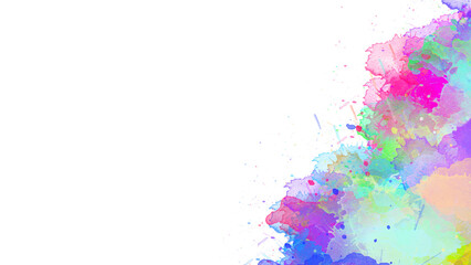 Watercolor paint brush stroke. ink splash transition. Abstract inkblot, splat, fluid art, overlay, alpha matte composition, spread on a transparent background. color full ink splatter blot spreading.