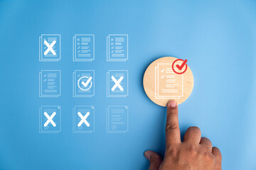 mark to rejected and approve document checklist.check problem solution management, filling out the...
