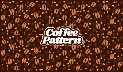 coffee beans pattern. background coffee beans pattern. Seamless Coffee Bean Pattern for packaging. coffee beans wallpaper. brown wallpaper.