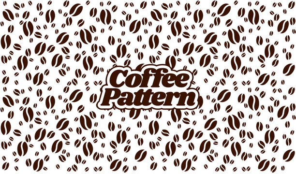 coffee beans pattern. coffee beans background. Seamless Coffee Bean Pattern for packaging. coffee beans wallpaper.