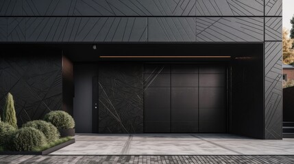 A sleek and modern metal garage door