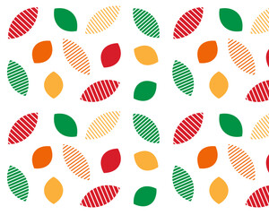 Autumn seamless foliage pattern on white background line geometry simple. Vector background template banner EPS10