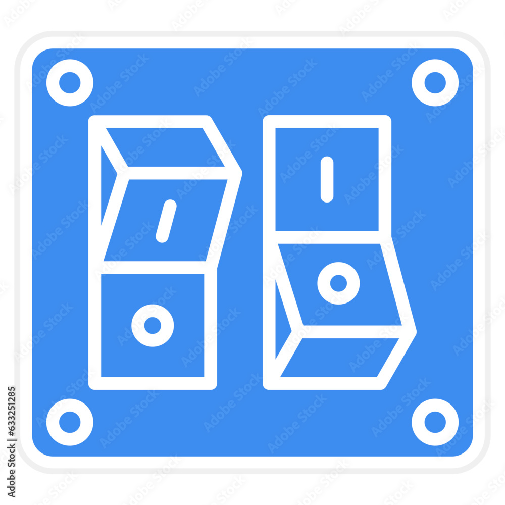 Poster vector design on off switch icon style