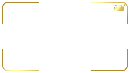 gold video camera and camcorder square frame