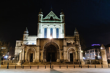 Fototapeta na wymiar St Anne's Cathedral, Belfast, at night