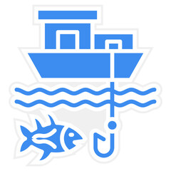 Vector Design Big Game Fishing Icon Style