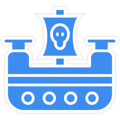 Vector Design Pirate Ship Icon Style
