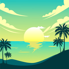 Fototapeta na wymiar beach illustration background