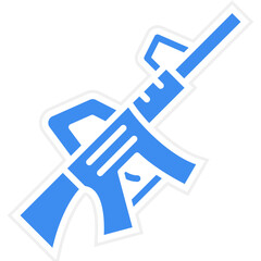 Vector Design Assault Rifle Icon Style