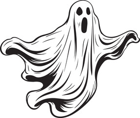 Vintage ghost, Halloween scary ghost monsters Vector Illustration, SVG