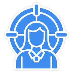 Vector Design Head Hunter Female Icon Style