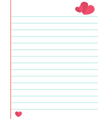  notebook background with hearts for valentine's day