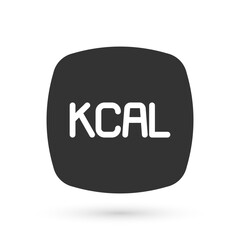 Grey Kcal icon isolated on isolated on white background. Health food. Vector