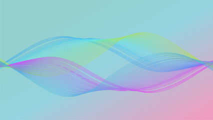 波の様なピンクと黄色のウェーブラインのベクター背景画像