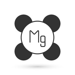 Grey Magnesium chemical element icon isolated on isolated on white background. Vector