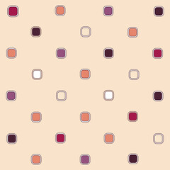 Colourfull Retro Flowers and pots ,seamless pattern ,prints background