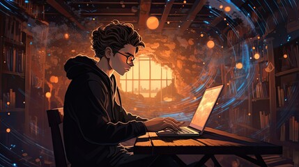 Online learning ecosystem where students have the privilege to access a plethora of courses, empowering them to shape their educational journey. Generated by AI.