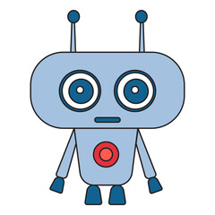 kid robot character on white background vector