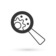 Grey GMO icon isolated on white background. Genetically modified organism acronym. Dna food modification. Vector