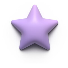 3d purple star icon element