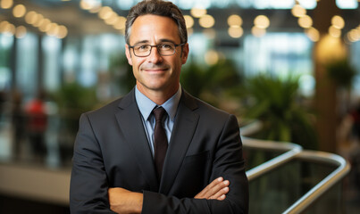 Fototapeta premium The Success of a CEO: A Portrait of a Determined and Ambitious Leader