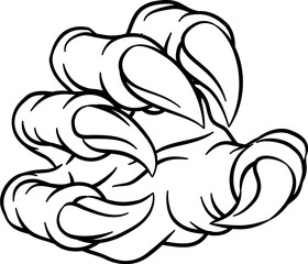 A monster claw dinosaur or dragon cartoon talon hand