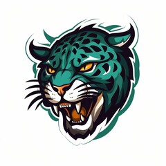 Jaguar head mascot esport logo vector illustration with isolated background generative ai